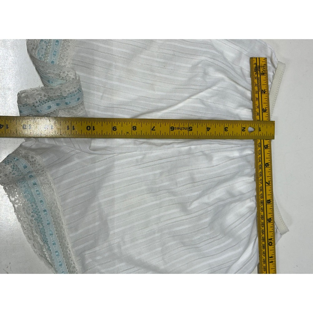 Vintage Komar Pajama Set White Blue Lace Trim Camisole Shorts Size 5 Made in USA - Picture 6 of 8